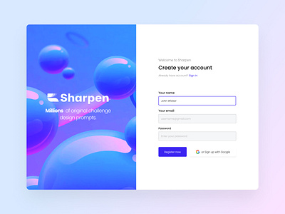 Redesign: Sharpen sign up form redesign sharpen sign up sign up design sign up design inspiration sign up process sign up step