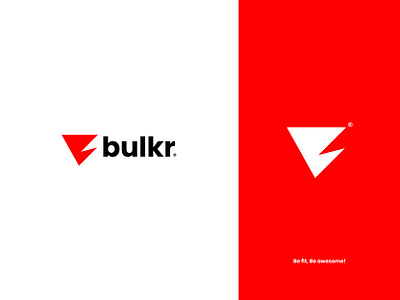 Bulkr Logo Design and Branding for Fitness App 2d adobe illustrator brand identity branding bulking bulkr design designer fitness app flat graphic design gym social media illustration letter b logo logo logo folio modern red logo thunder logo vector