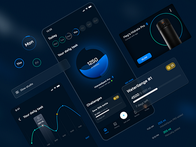 HidrateSpark | Hydration monitoring app | Redesign app design graphic design ui ux