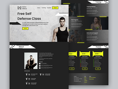Landing Page - Katrino Defense kickboxing landing page martial arts mma personal trainer self defense sports web design