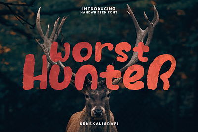 Worst Hunter Font branding font display font font handlettering handwritten handwritting modern font typeface typography unique font