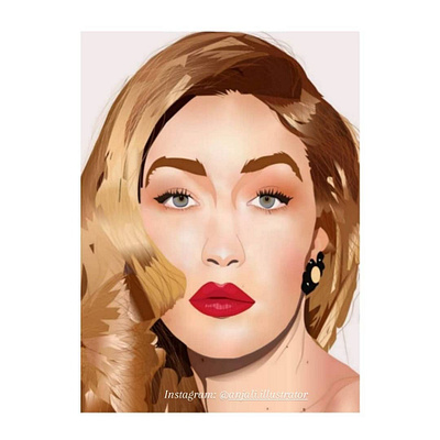 Gigi hadid vector art portrait adobeillustrator design digitalart graphic design illustration vector vectorportrait