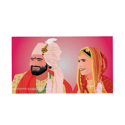 Vickat wedding vector art portrait adobeillustrator design digitalart graphic design illustration vector vectorportrait