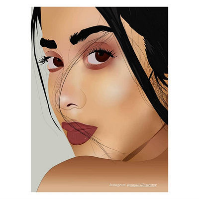 Jhanvi kapoor vector art portrait adobeillustrator design digitalart graphic design illustration vector vectorportrait