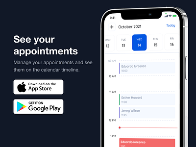 Booking Appointments Mobile Application android app application appointment booking calendar design ios list login mobile modals profile ui