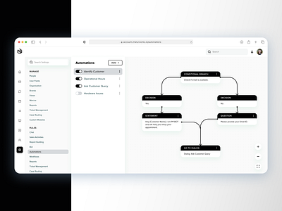 Automation Workflow builder automation crm dashboard design flow graphic design interface ui ux