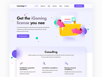 LicensingAid branding design hero ui ux visualization web