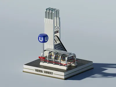 Vienna Typeface – Letter L 3d 3dart 3dillustration alphabet art building c4d cinema4d city cityvibes cryptoart europe illustration metro nft red render subway vienna
