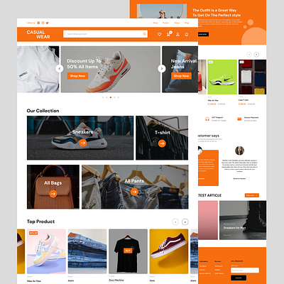 casual wear ecommerce e shop ecommerce ecommerce store homepage interface landing page marketplace online shop online shopping online store product product cart shoes shopify store storefront tshirt uiux website website design