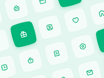 Qerko: Iconography banking branding custom ecommerce finance gift gradient green hospitality icon iconography icons iconset modern outline restaurants rounded set simple stroke