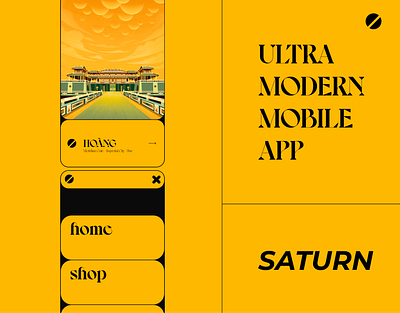 Ultra modern mobile app animation app app ui beautidul branding dark design graphic design illustration logo minimal mobile mobile ui modern saturn temple ui ux vector vietnam