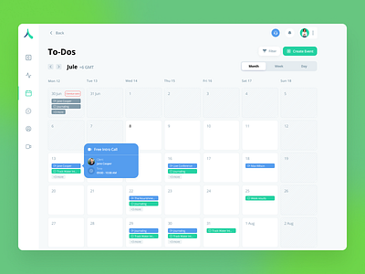 To-Dos Calendar | YourCoach Health calendar schedule ui ux web