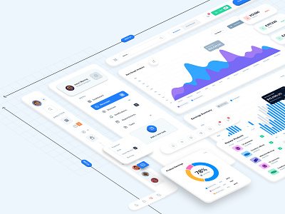 Isometric Scene creative dashboard elements illustration isometric scene mockup showcase ui design user interface
