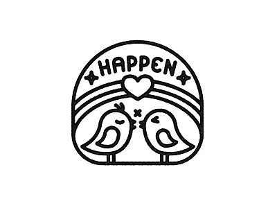 Happen app challenge crush cute dailylogo dailylogochallenge dating dating app design logo logochallenge love love birds simple tinder twine