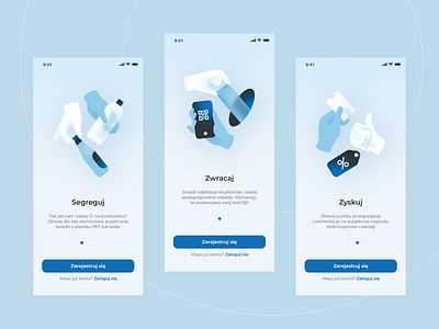 Eco Wallet app intro app bottle branding can design eco graphic design hand hands illustration intro onboarding plastic procreate recycle ui ui design ux ux design walkthrough