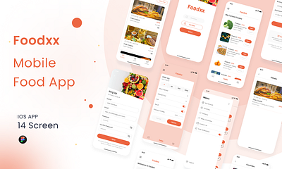 Foodxx Mobile app Ui Design e commarce app figma food app foodxx mobile apps mobile app design ui design ux design