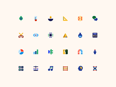 Subject Icons set - part II animation brand graphic design icons illustration pictogram set subject icons subjects ui