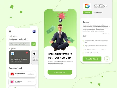 JOBS AND CVS - Job Seeking Mobile App figma ui uiux