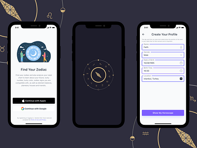 Astrology - Horoscope App app chinese design figma galaxy horoscope illustration interface login logo mobile mobile design onboarding screen sign in sign up splash ui ux zodiac