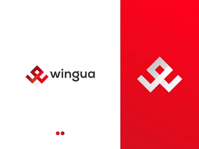 Wingua | Modern Logo branding clean logo creative logo flat flat logo gradient logo logo logo design minimal logo minimal modern modern modern logo