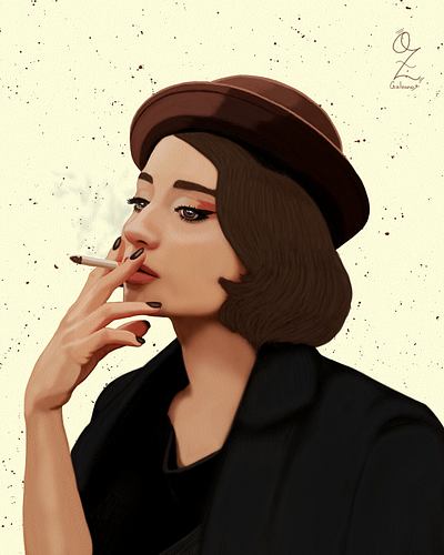 Model Portrait drawing by Oz Galeano art arte arte ozgaleano boceto design dibujo digitalart drawing illustration mexico model ozgaleano portrait retrato sketch smoke