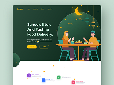 Iftar Delivery Website Design page. agency delivery design elementor figma food food delivery iftar trendy design ui uidesign ux uxdesign visual design website wordpress