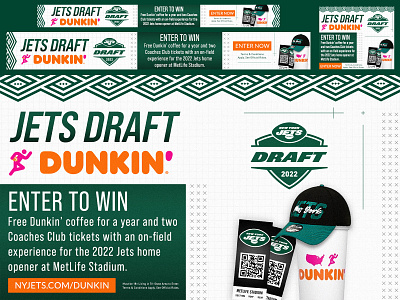 Jets x Dunkin' Draft creative design dunkin dunkin donuts graphic design jets new york new york city new york jets nfl typography