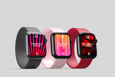 Free Smartwatch Mockups abstract apple application clean design device digital display mockup mockups realistic screen simple smart smartwatch ui ux watch watch design website