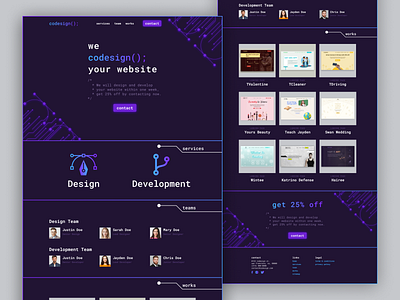 Landing Page - Codesign agency designer landing page software software development web design web development