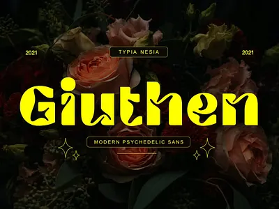Free Giuthen Display Font black bold branding brutalist display expressive fonts logo modern packaging poster psychedelic retro sans sans serif serif type design typeface typography vintage