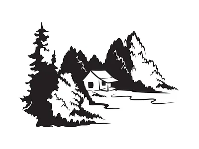 House on forest art