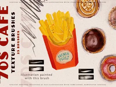Free 70s Cafe Procreate Texture Brushes 3d 70s 80s brush cartoon digital art digital paint effect halftone neon paper pen pencil procreate app procreate brush procreate brushes retro signboard text textures