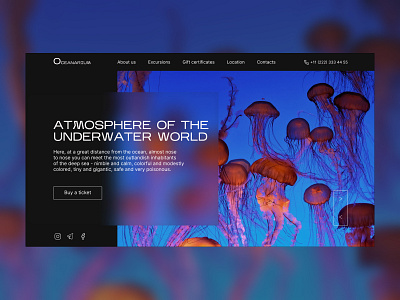 Landing page | Oceanarium animation branding design figma graphic design icon illustration jellyfish landing logo oceanarium photoshop ui ux vector webdesign website