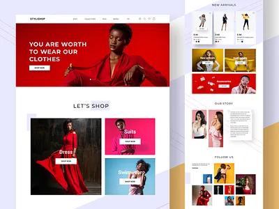 STYLISHOP - Fashion E-commerce landing page bussiness clothes color design ecommerce fashion modern onlinestore shop store ui ux