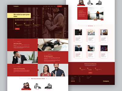 Landing Page - Valentine event landing page love organisation romantic valentine valentines day web design