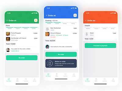 Ordering food app — Orders Status app design figma food meal mobile order ui ux