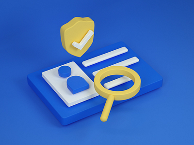 Checked and secured 3d checked cinema 4d illustration octane render secured ui