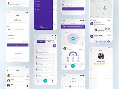 Dispatch9 mobile app app design app ui case study creative ui delivery dispatch9 logistic mobile app mobile app ui mobile design pixel navy product product design route ui ui design uiux user interface ux visual product