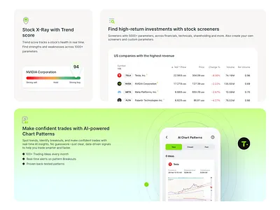 Trendhunt - features bento crypto design features grid inarastudio inspiration landing page stock trend ui web website