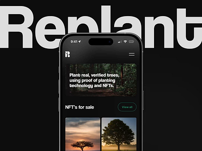 Replant App. From Seeds to NFTs. mobile app nft marketplace product design uxui design web design