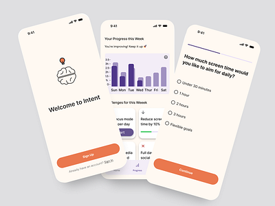 Digital Wellness App app design digital wellness figma mindfultechnology minimaldesign mobileui self improvement app social media tech for good ui ux