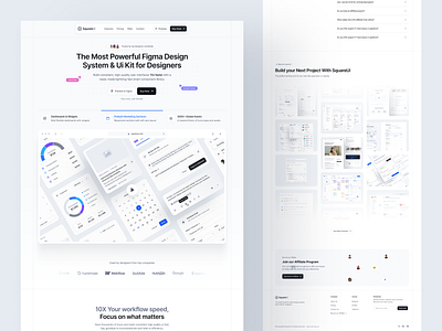 SquareUi Landing Page design system figma landing page product design ui ux web design