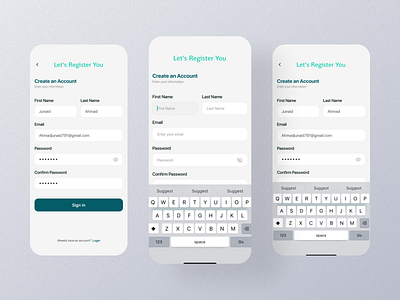 Sig up Page Mobile App Ui app design mobile screen sign up sign up app sign up design sign up details sign up experience sign up mobile sign up option sign up page sign up screen sign up setting sign up ui sign up view sign up widget ui