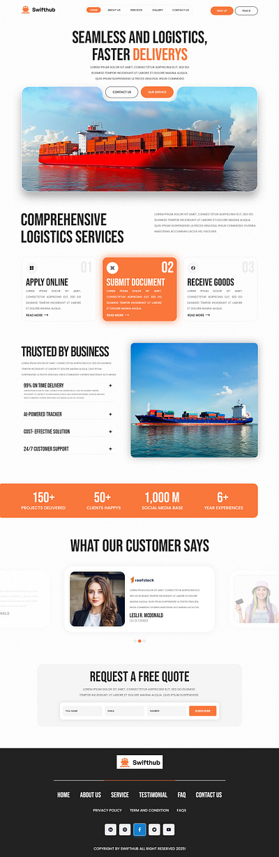 SwiftCargo Website branding cargo css design elementor figma graphic design illustration landing page logo photoshop ui ui design uiux ux design web web design website website design wordpress