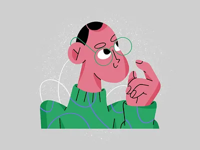 unless?... boy bright character character design glasses hand illustration portrait