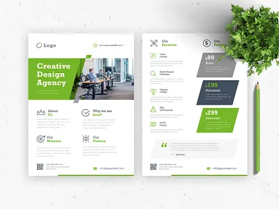 Creative Flyer for Agency agency flyer agency flyer template brochure brochure design business flyer business flyer design corporate flyer corporate flyer design creative flyer creative flyer design double side flyer design flyer flyer design flyer template flyers green handout design leaflet leaflet design print template