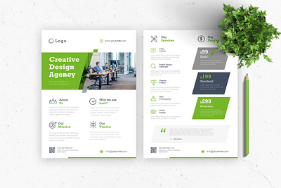 Creative Flyer for Agency agency flyer agency flyer template brochure brochure design business flyer business flyer design corporate flyer corporate flyer design creative flyer creative flyer design double side flyer design flyer flyer design flyer template flyers green handout design leaflet leaflet design print template