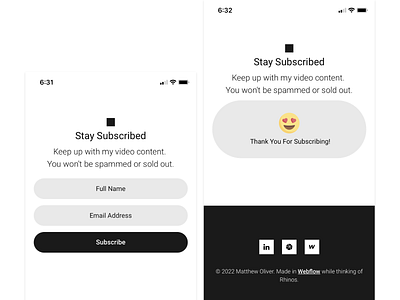 Webflow Form Integrated with Mailchimp emoji form formdesign mailchimp mobile mobile web nocode portfolio responsive ui ux web webflow webflow forms