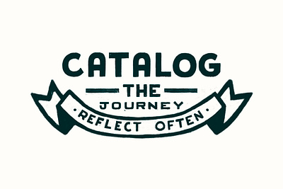 Catalog the Journey badge badge design branding cream design iconography illustration logo typography ui