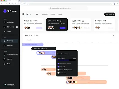 Software - Project management app design flat ui